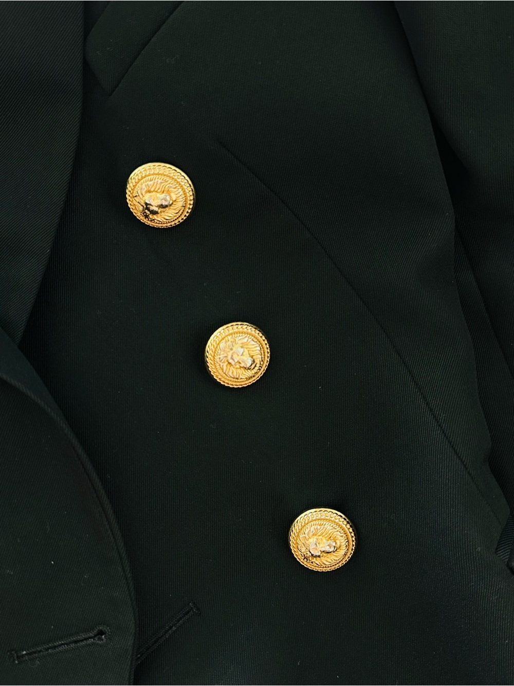 Balmain Black Double-Breasted Blazer with Gold Buttons size 34 (xxs-xs) - Picture 13 of 15
